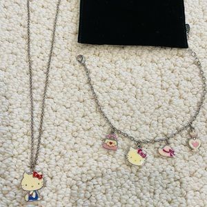 Hello kitty necklace and bracelet set